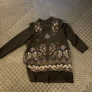 Zara Elegant Black Dress with Blue and Gold Details